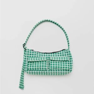 BAGGU Green Gingham Shoulder Bag